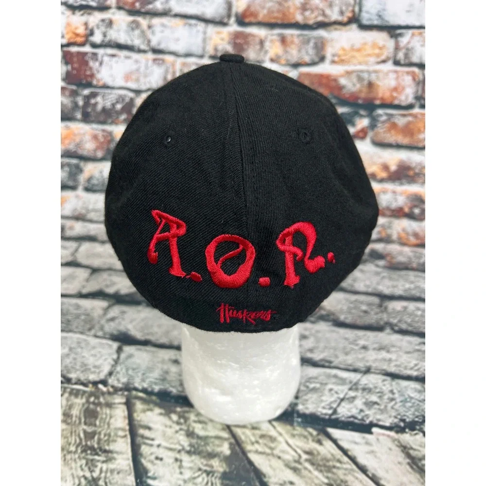 Nebraska Huskers New Era 59FIFTY Fitted Hat Cap Black Red R.O.R. Size‎ 7 5/8